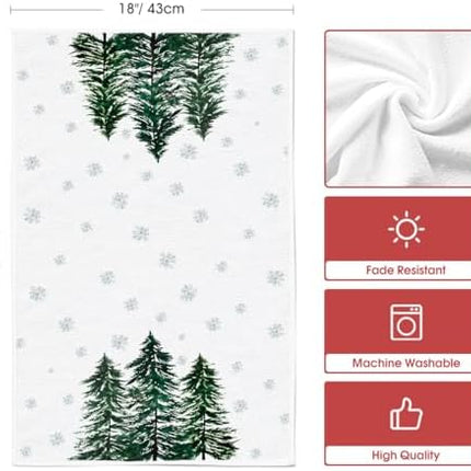 Green Christmas Tree Kitchen Towels – Soft, Absorbent Holiday Set of 2