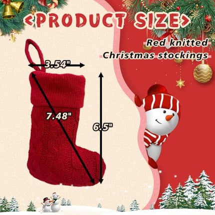 Mini Knit Christmas Stockings 12-Pack – Cute 7" Hanging Décor for Kids & Family