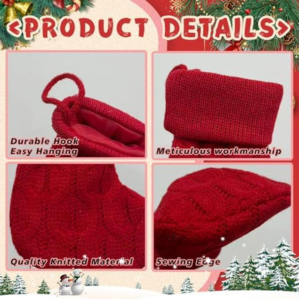 Mini Knit Christmas Stockings 12-Pack – Cute 7" Hanging Décor for Kids & Family