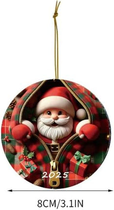 Acrylic Santa Claus Ornament 2025 – Fun Painted Glass Style Christmas Decoration