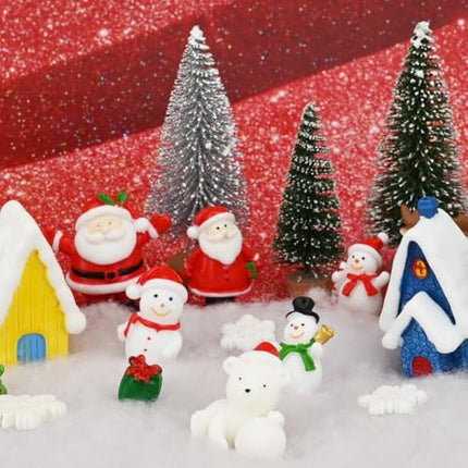 Christmas Miniatures Kit 24pcs – Cartoon Resin Décor for Desktop & DIY Decorations