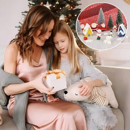 Christmas Miniatures Kit 24pcs – Cartoon Resin Décor for Desktop & DIY Decorations