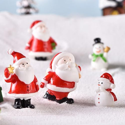 Christmas Miniatures Kit 24pcs – Cartoon Resin Décor for Desktop & DIY Decorations