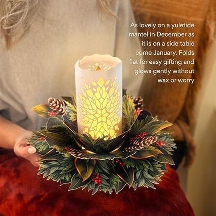 Light-Up 3D Pop-Up Christmas Card FreshCut Paper Holiday Candle Design