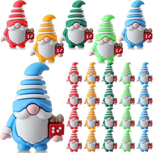 Bulk Christmas Gnome Minis 25pcs – Small Santa Statues for Holiday Crafting & Décor