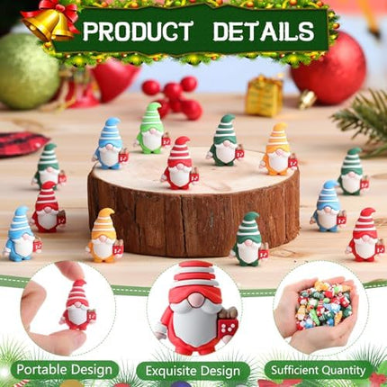 Bulk Christmas Gnome Minis 25pcs – Small Santa Statues for Holiday Crafting & Décor