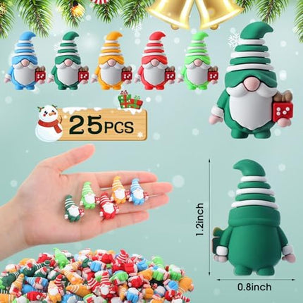 Bulk Christmas Gnome Minis 25pcs – Small Santa Statues for Holiday Crafting & Décor