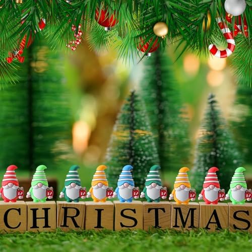 Bulk Christmas Gnome Minis 25pcs – Small Santa Statues for Holiday Crafting & Décor
