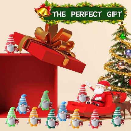Bulk Christmas Gnome Minis 25pcs – Small Santa Statues for Holiday Crafting & Décor