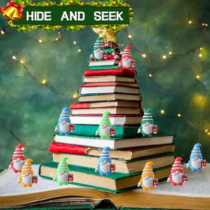 Bulk Christmas Gnome Minis 25pcs – Small Santa Statues for Holiday Crafting & Décor