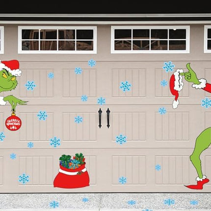 Double-Sided Christmas Door Stickers – 6 Sheets with 38 Snowflakes for Holiday Decor