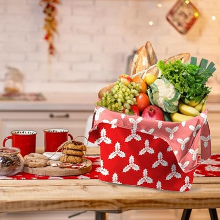 BeeGreen Christmas Reusable Tote Bags 12-Pack – 50 lb Foldable Shopping Set