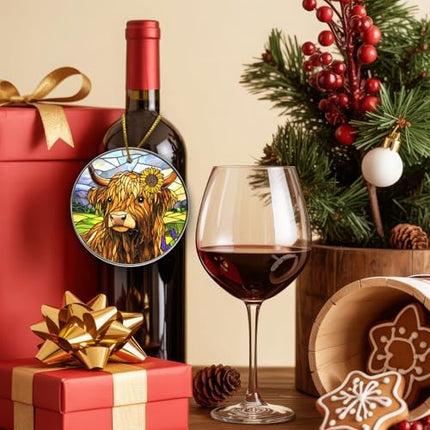 2025 Highland Cow Ornament – Glossy Ceramic Christmas Gift for Men and Women