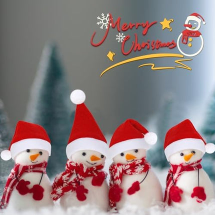 Mini Santa Hat Set – Velvet Xmas Bottle Covers for Crafting & Festive Decorations