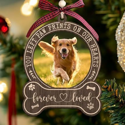Dog Remembrance Photo Ornament – 2025 Pet Sympathy Christmas Tree Keepsake