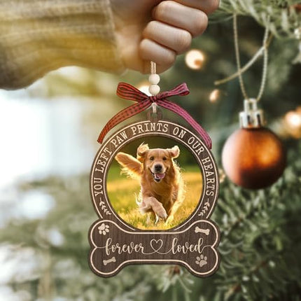 Dog Remembrance Photo Ornament – 2025 Pet Sympathy Christmas Tree Keepsake