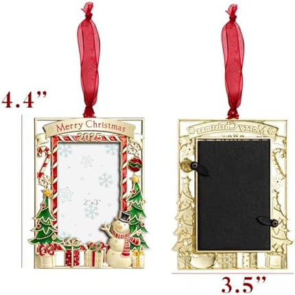 GUOER Golden Christmas Tree 2025 Ornament – Holiday Photo Frame Decoration