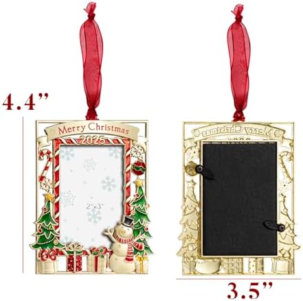 GUOER Golden Christmas Tree 2025 Ornament – Holiday Photo Frame Decoration