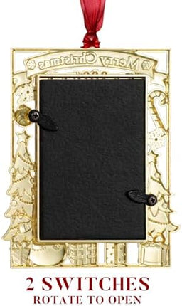 GUOER Golden Christmas Tree 2025 Ornament – Holiday Photo Frame Decoration