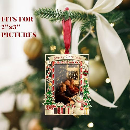 GUOER Golden Christmas Tree 2025 Ornament – Holiday Photo Frame Decoration