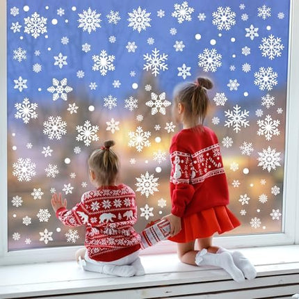 9-Sheet Christmas Window Cling Set – 116PCS Snowflake Holiday Decor Supplies