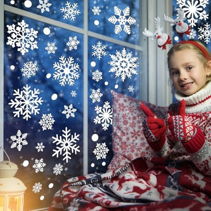 9-Sheet Christmas Window Cling Set – 116PCS Snowflake Holiday Decor Supplies