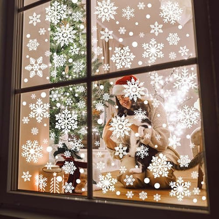 9-Sheet Christmas Window Cling Set – 116PCS Snowflake Holiday Decor Supplies