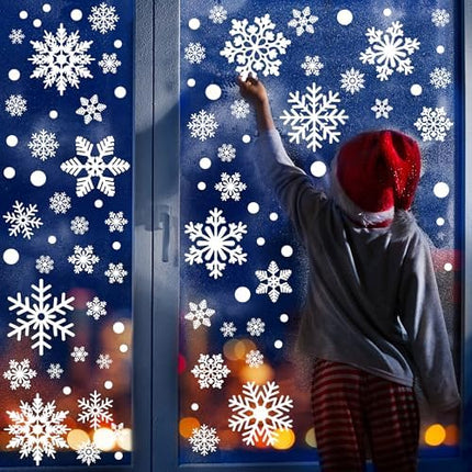 9-Sheet Christmas Window Cling Set – 116PCS Snowflake Holiday Decor Supplies