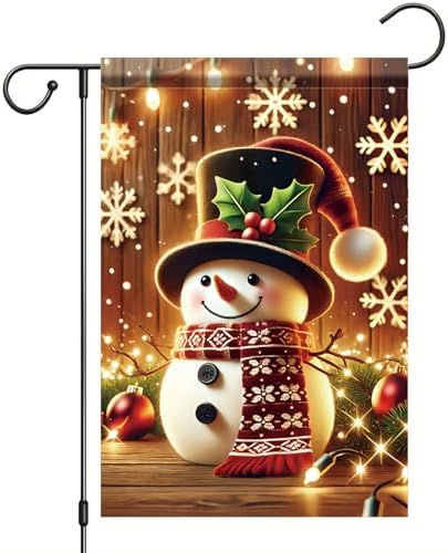 Winter Snowman Garden Flag – Seasonal Double-Sided Holiday Sign for Outdoor Display