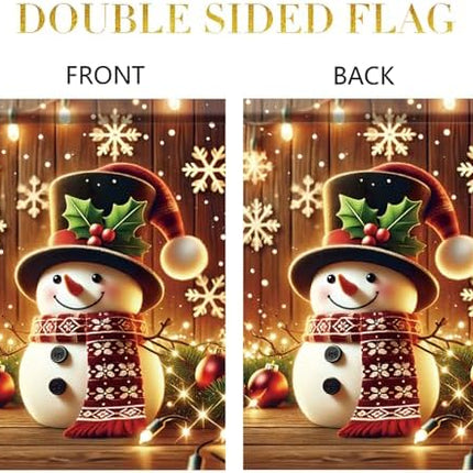 Winter Snowman Garden Flag – Seasonal Double-Sided Holiday Sign for Outdoor Display