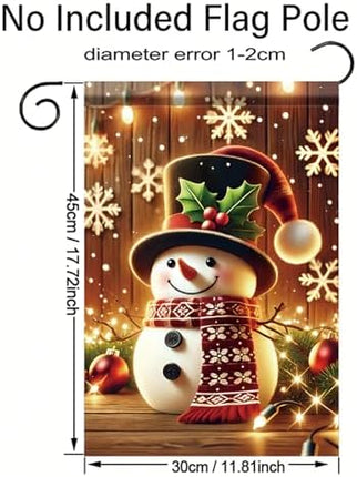 Winter Snowman Garden Flag – Seasonal Double-Sided Holiday Sign for Outdoor Display
