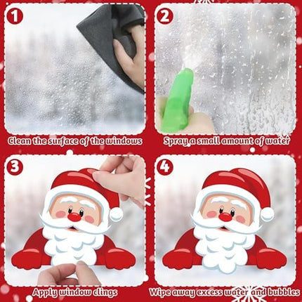 Christmas Window Stickers 186PCS – Festive Snowflake & Character PVC Decals