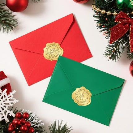 Gold Christmas Envelope Stickers 300PCS – Self-Adhesive Xmas Card Seals & Crafts