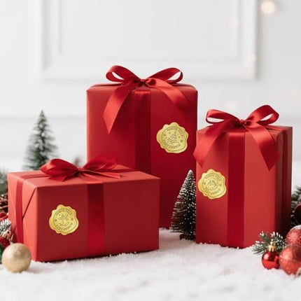 Gold Christmas Envelope Stickers 300PCS – Self-Adhesive Xmas Card Seals & Crafts