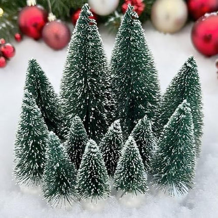 Artificial Mini Christmas Trees – 12pcs Festive Tabletop Decor for Christmas Parties