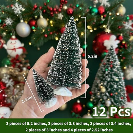 Artificial Mini Christmas Trees – 12pcs Festive Tabletop Decor for Christmas Parties