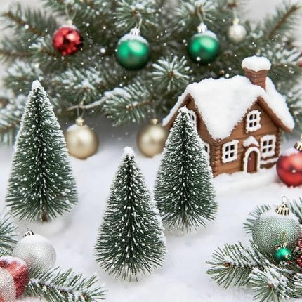 Artificial Mini Christmas Trees – 12pcs Festive Tabletop Decor for Christmas Parties