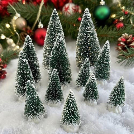 Artificial Mini Christmas Trees – 12pcs Festive Tabletop Decor for Christmas Parties