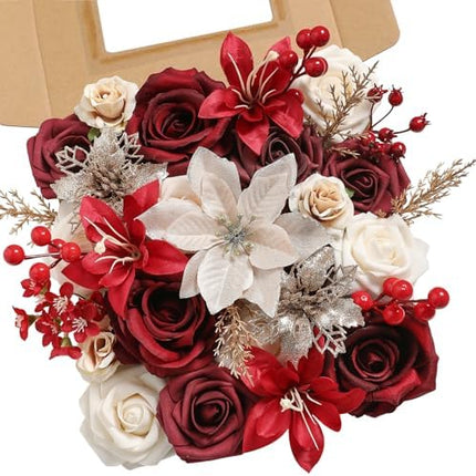 Holiday Greenery & Faux Flower Set – Perfect for Wreaths, Trees & Centerpieces