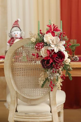 Holiday Greenery & Faux Flower Set – Perfect for Wreaths, Trees & Centerpieces