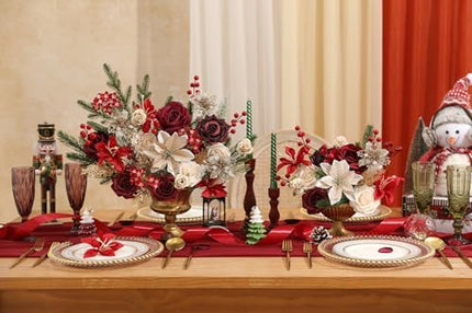 Holiday Greenery & Faux Flower Set – Perfect for Wreaths, Trees & Centerpieces