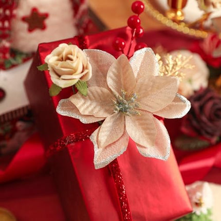 Holiday Greenery & Faux Flower Set – Perfect for Wreaths, Trees & Centerpieces
