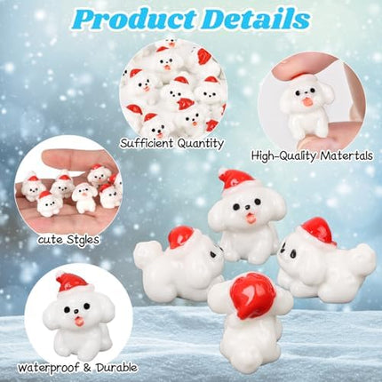 Cute Mini Dog Figurines 32pcs – Christmas Resin Puppies for Garden, Crafts & Party Decor