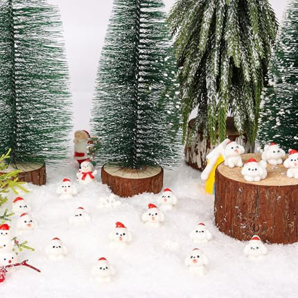 Cute Mini Dog Figurines 32pcs – Christmas Resin Puppies for Garden, Crafts & Party Decor