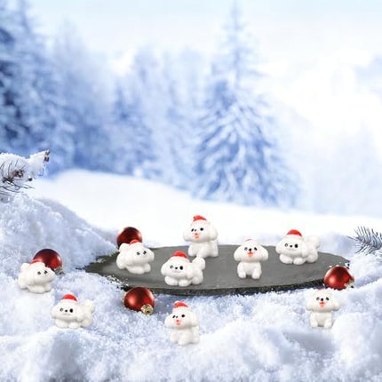 Cute Mini Dog Figurines 32pcs – Christmas Resin Puppies for Garden, Crafts & Party Decor