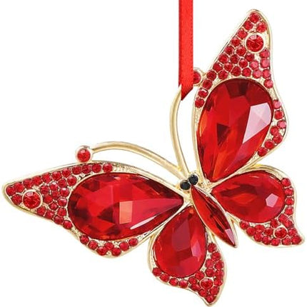 Red Butterfly Christmas Tree Ornament – 2025 Keepsake Gift for Women, Girls & Mom