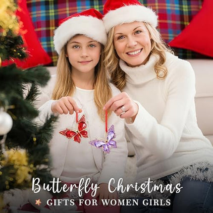 Red Butterfly Christmas Tree Ornament – 2025 Keepsake Gift for Women, Girls & Mom