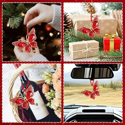Red Butterfly Christmas Tree Ornament – 2025 Keepsake Gift for Women, Girls & Mom