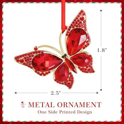 Red Butterfly Christmas Tree Ornament – 2025 Keepsake Gift for Women, Girls & Mom