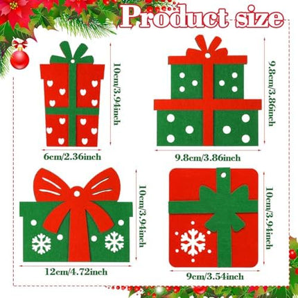 Tatuo Christmas Felt Ornaments 24PCS Tree Hanging Decorations Red Green Set